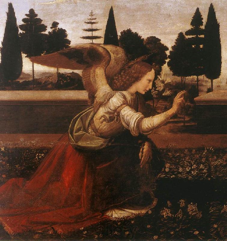 LEONARDO da Vinci Annunciation (detail) dg Spain oil painting art